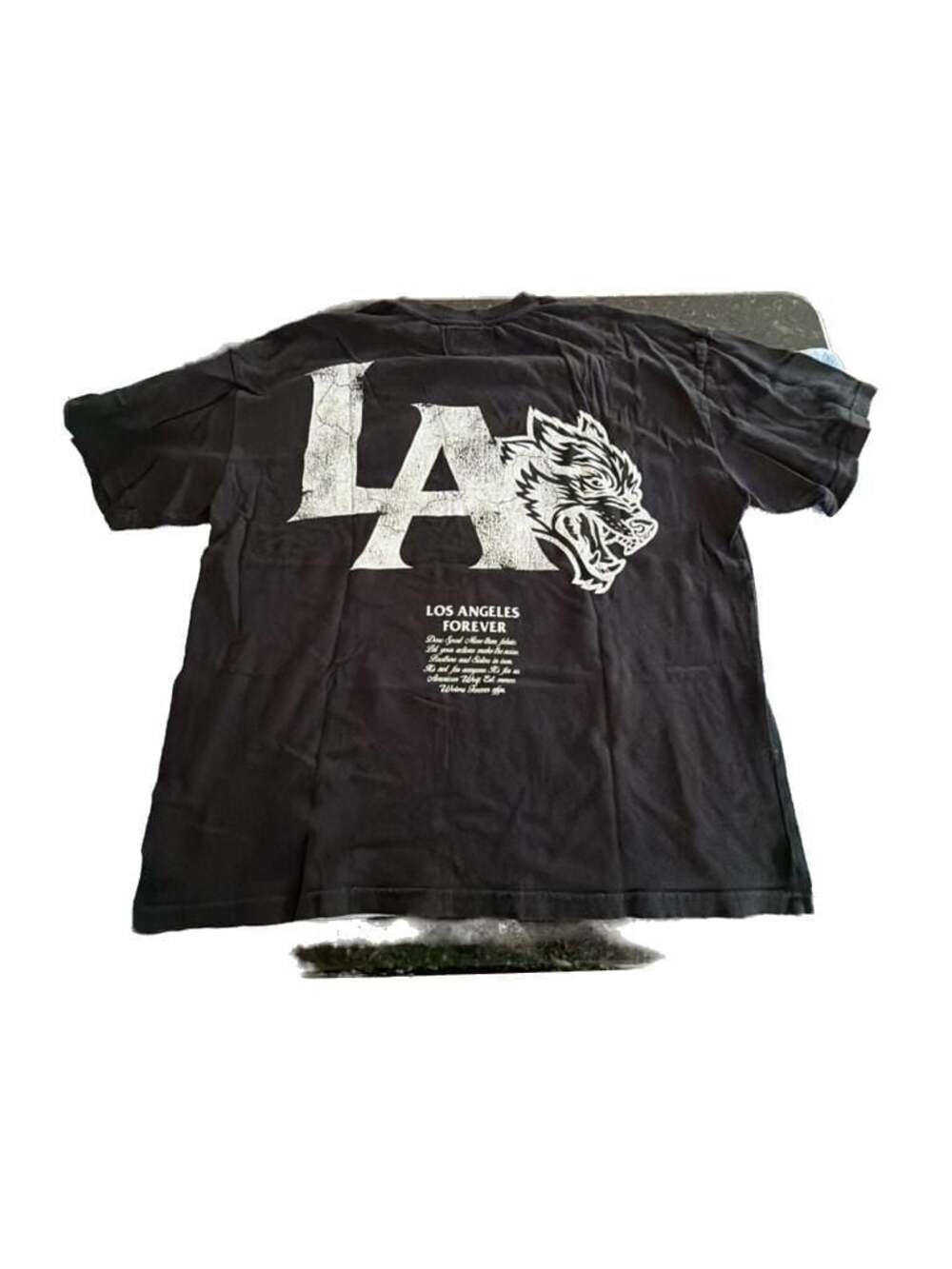 Darc Sport Los Angeles Forever Wolf Graphic Premium Oversized T-Shirt in Black - Picture 2 of 2